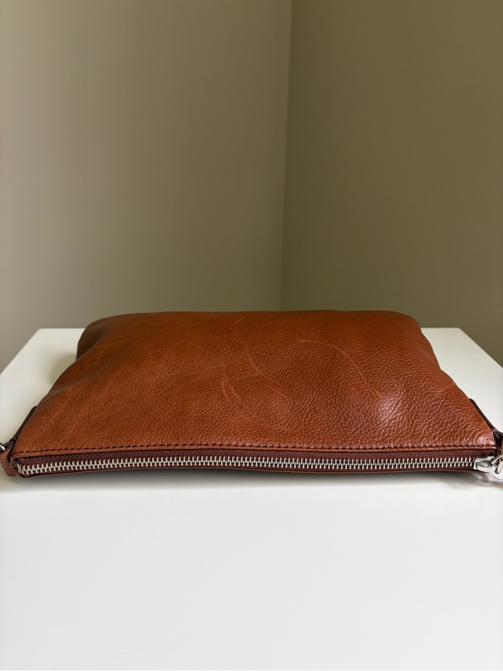 Fossil Tan Leather Crossbody with Key Charm - Picture 4 of 14